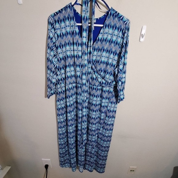 𝅺Catherines faux wrap‎ belted dress plus size 0X - Picture 4 of 8